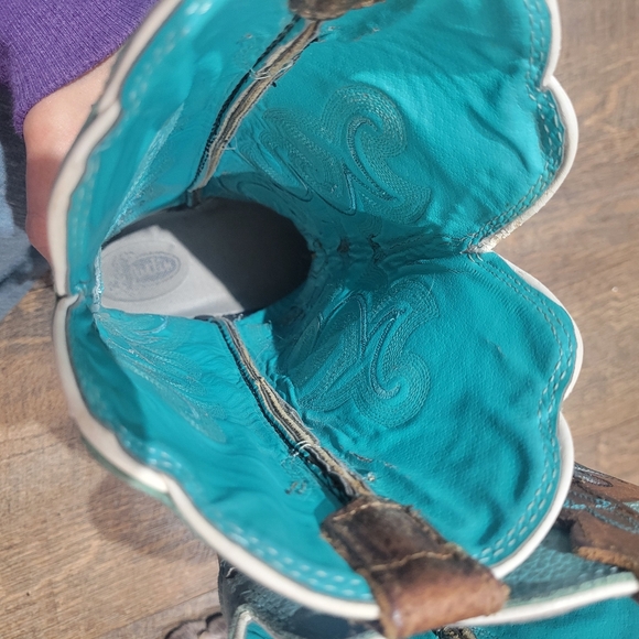 Justin Leather Western Cowboy Boots - Picture 6 of 16